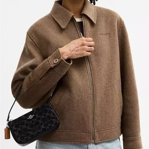 Coach Black Signature Jacquard Mini Shoulder Bag with Tan Hangtag NWT - Picture 2 of 15